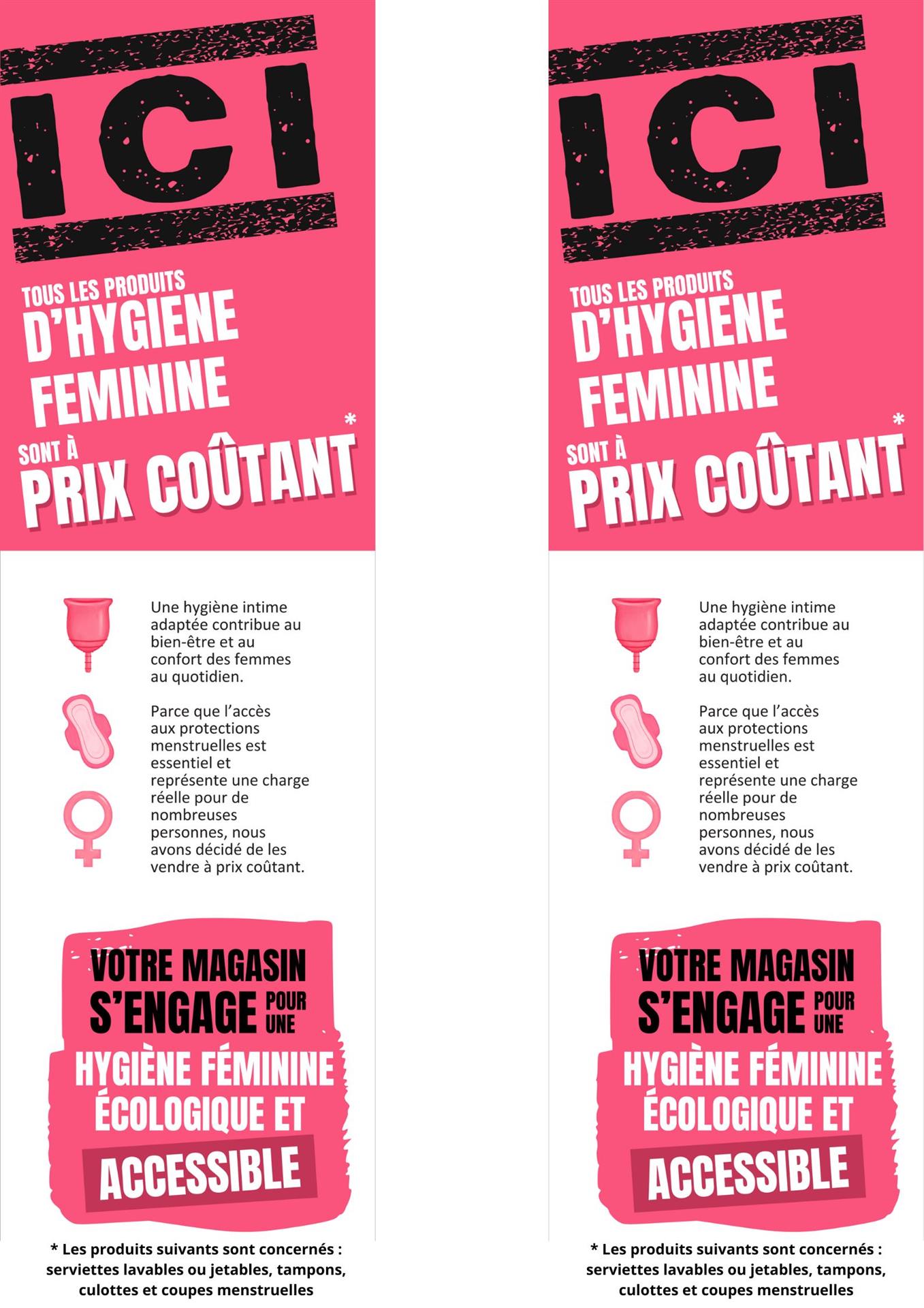 Produits d'hygiène féminine à prix coutant ! Produits d'hygiène féminine à prix coutant !